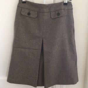 J.Crew wool herringbone skirt with front pleat